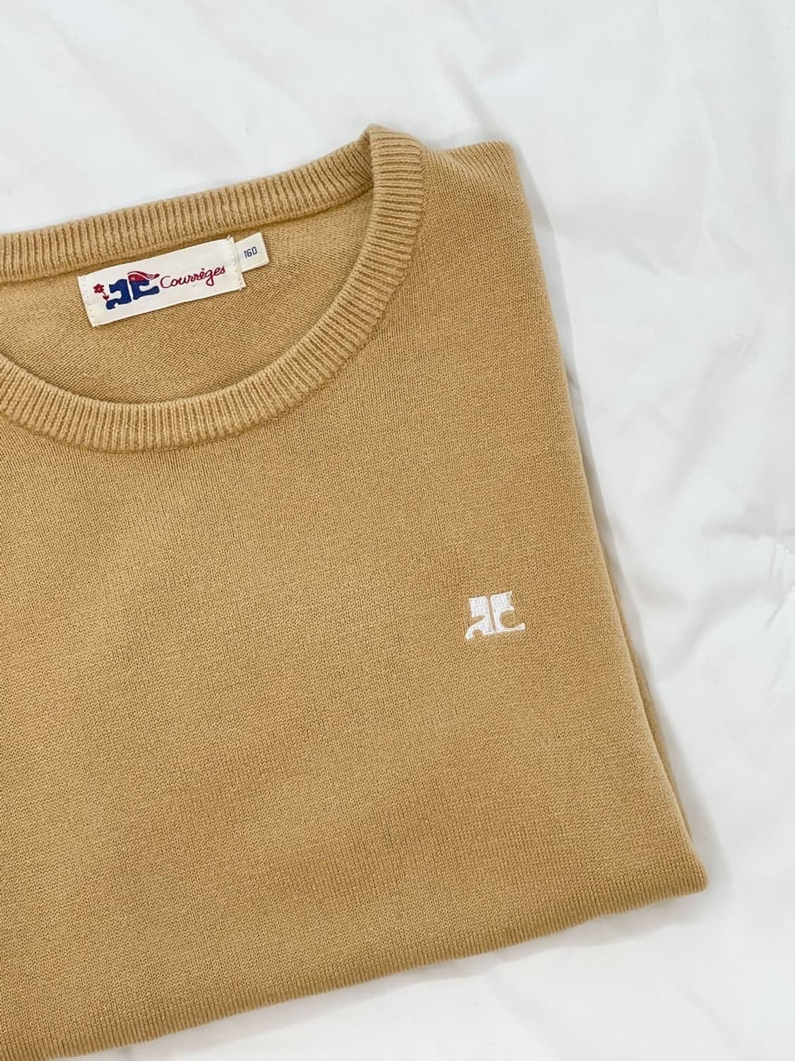 courreges / 꾸레쥬 베이지 반팔 니트   상품이미지1