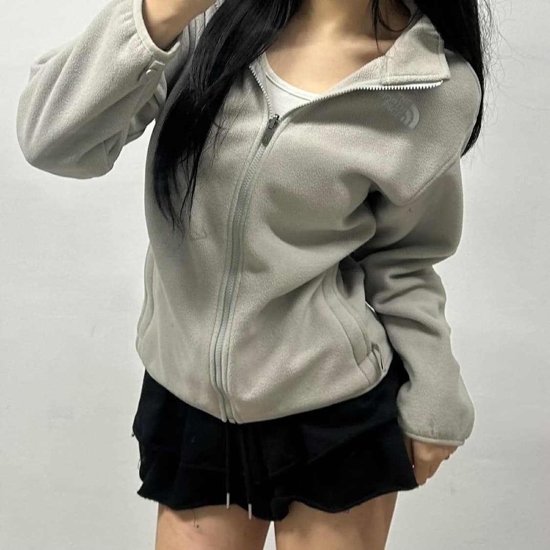 노스페이스 그레이 걸즈 플리스 자켓 희귀져지(L) 상품이미지1