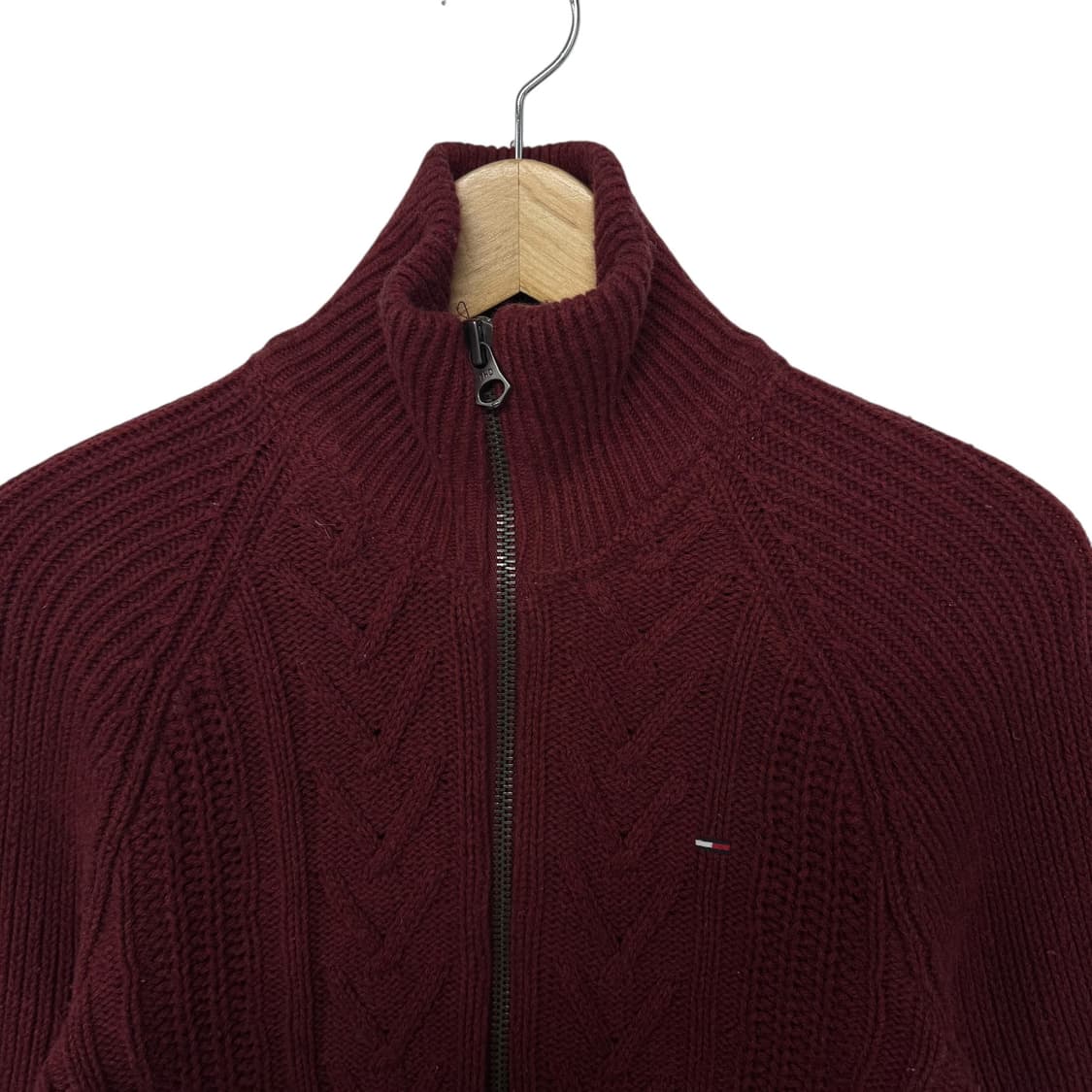 타미힐피거 스몰로고 케이블니트집업 상품이미지2