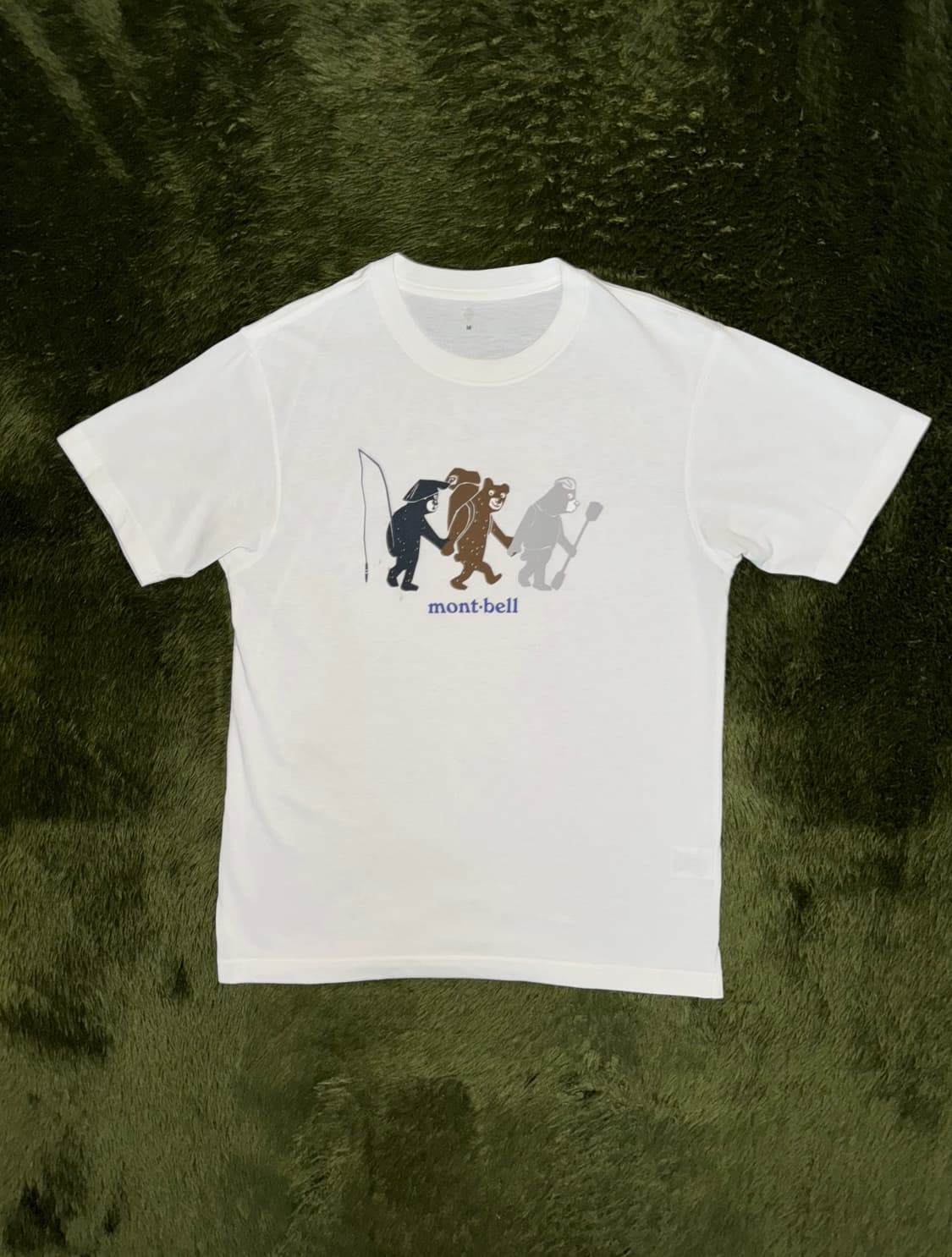 [M] 00s 몽벨 재팬 재패니즈 베어 그래픽 스포츠 티셔츠 화이트 상품이미지1