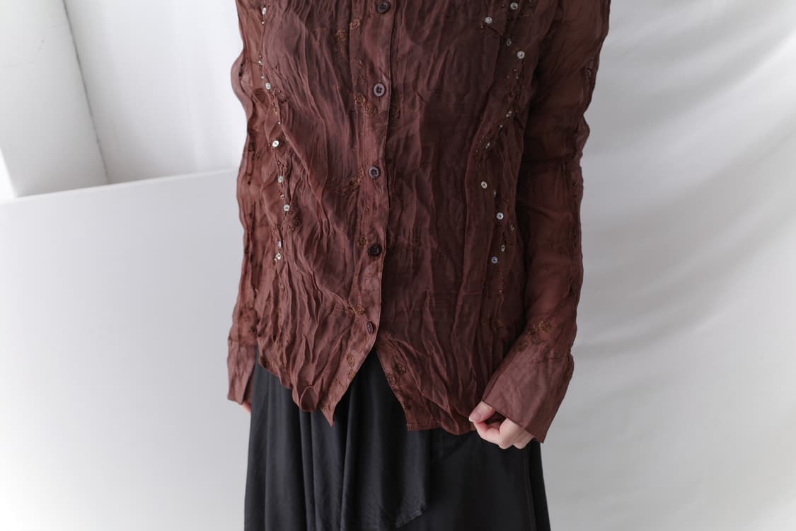 beads see-through shirt 상품이미지5