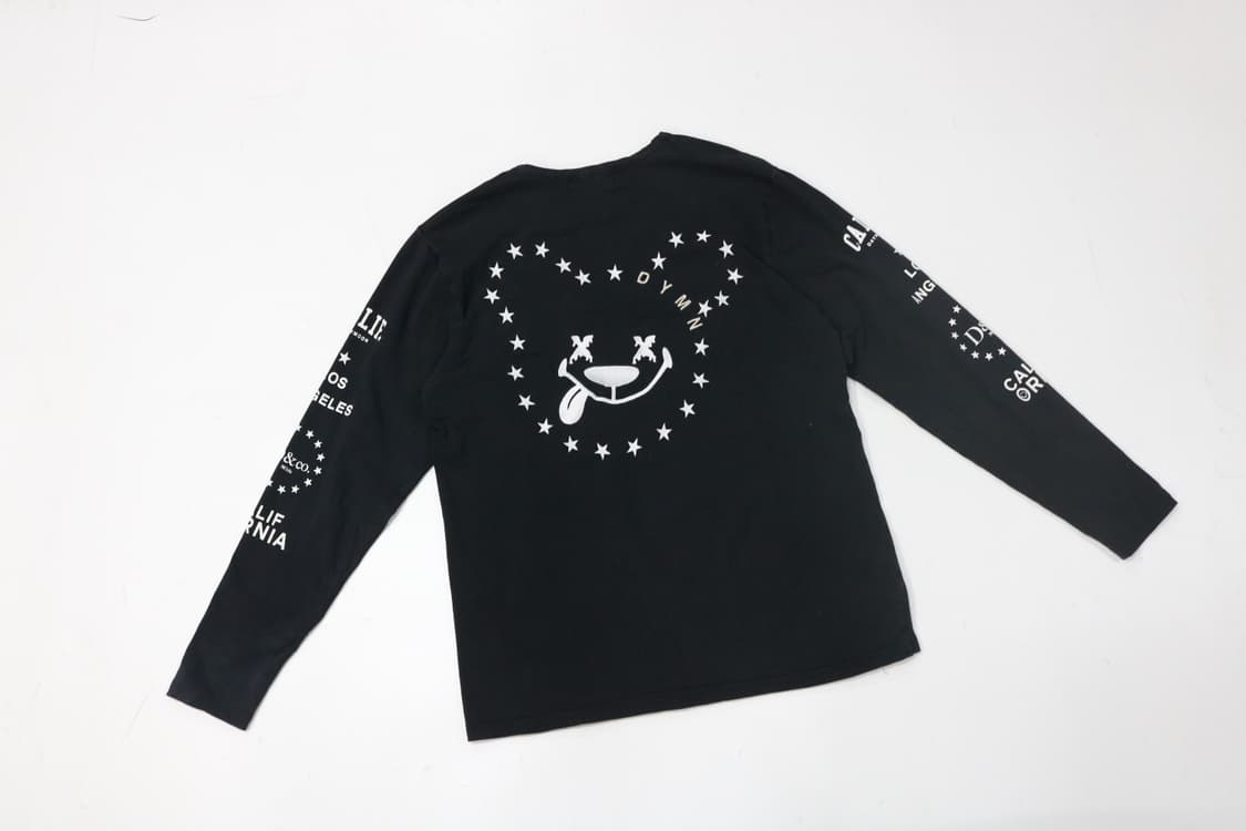 데이문 그래픽 자수 블랙 롱 슬리브 티셔츠 (L) 상품이미지6