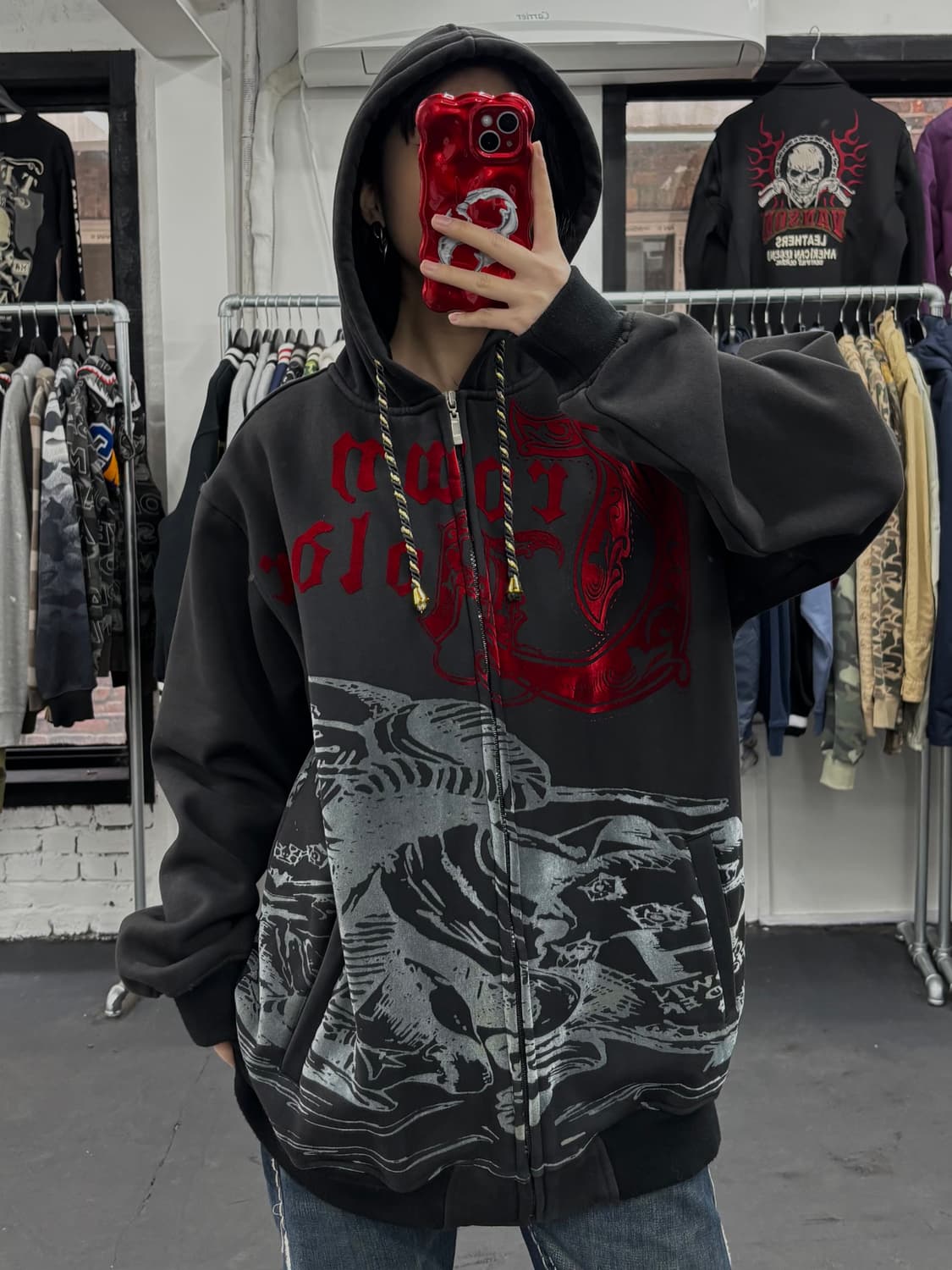 크라운 홀더 올드스쿨 후드집업 상품이미지3