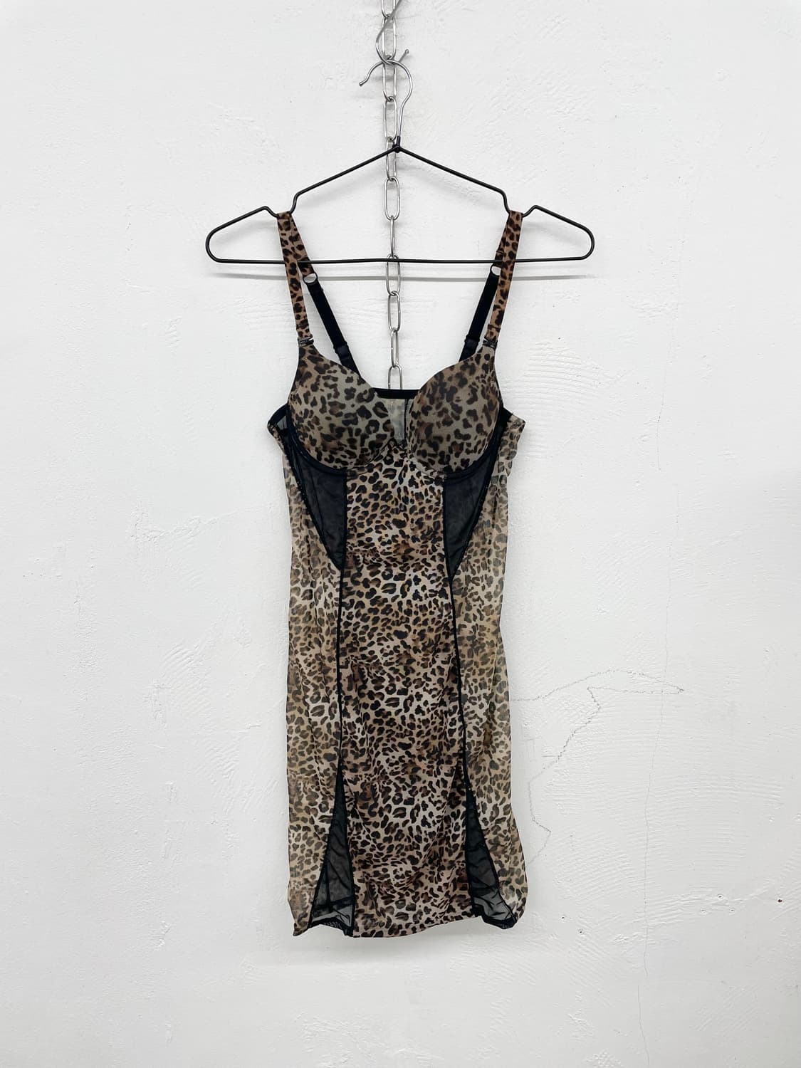 갸루 호피 코르셋 원피스 상품이미지4