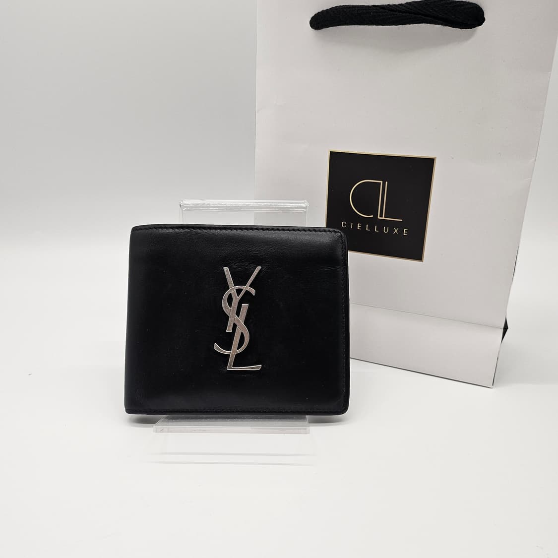 정품 입생로랑 은장 로고 남성 반지갑 상품이미지1