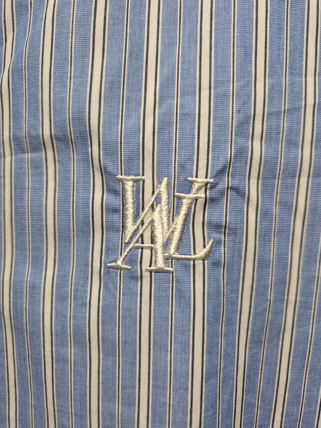 (세일)(새상품)우알롱 스트라이프 레이어드셔츠 블루 상품이미지4