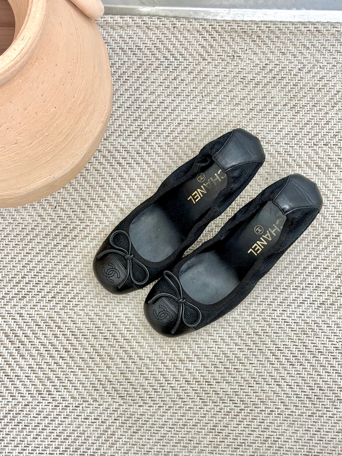 샤넬 발레리나 캔버스 펌프스힐 235 상품이미지5