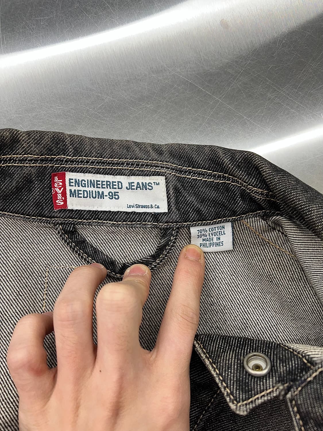 리바이스 엔지니어드 진 흑청 데님 트러커 셔츠 자켓 상품이미지7