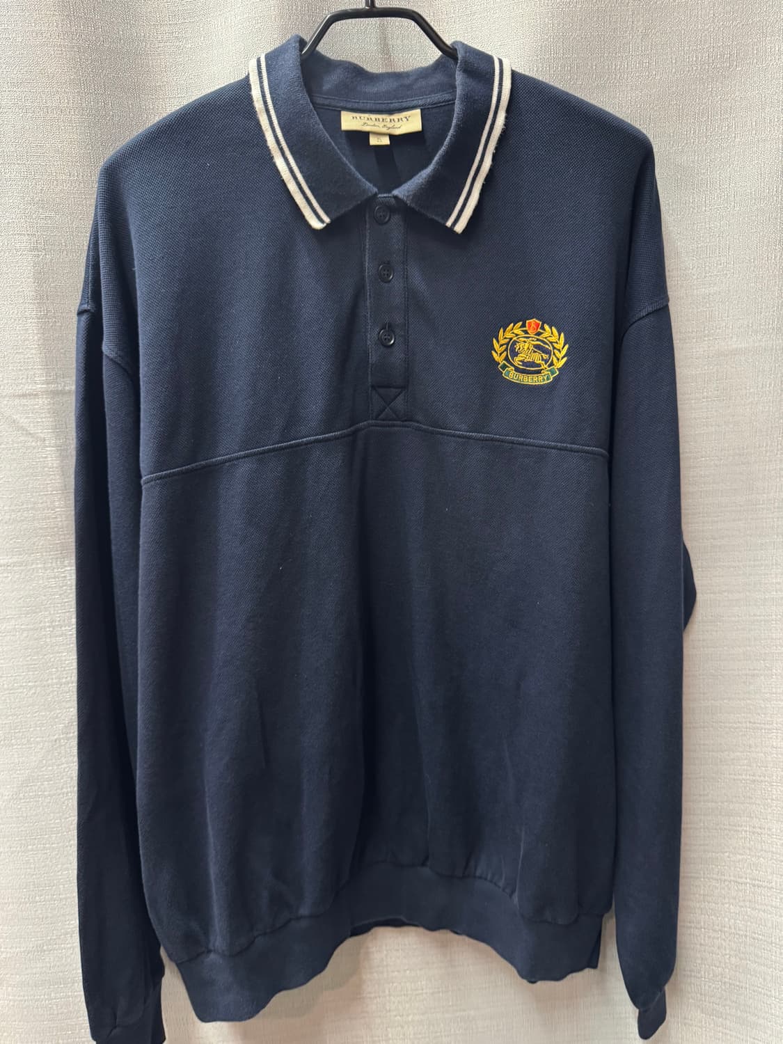 버버리 크레스트 로고자수 럭비 롱슬리브 XL(XL) 상품이미지1