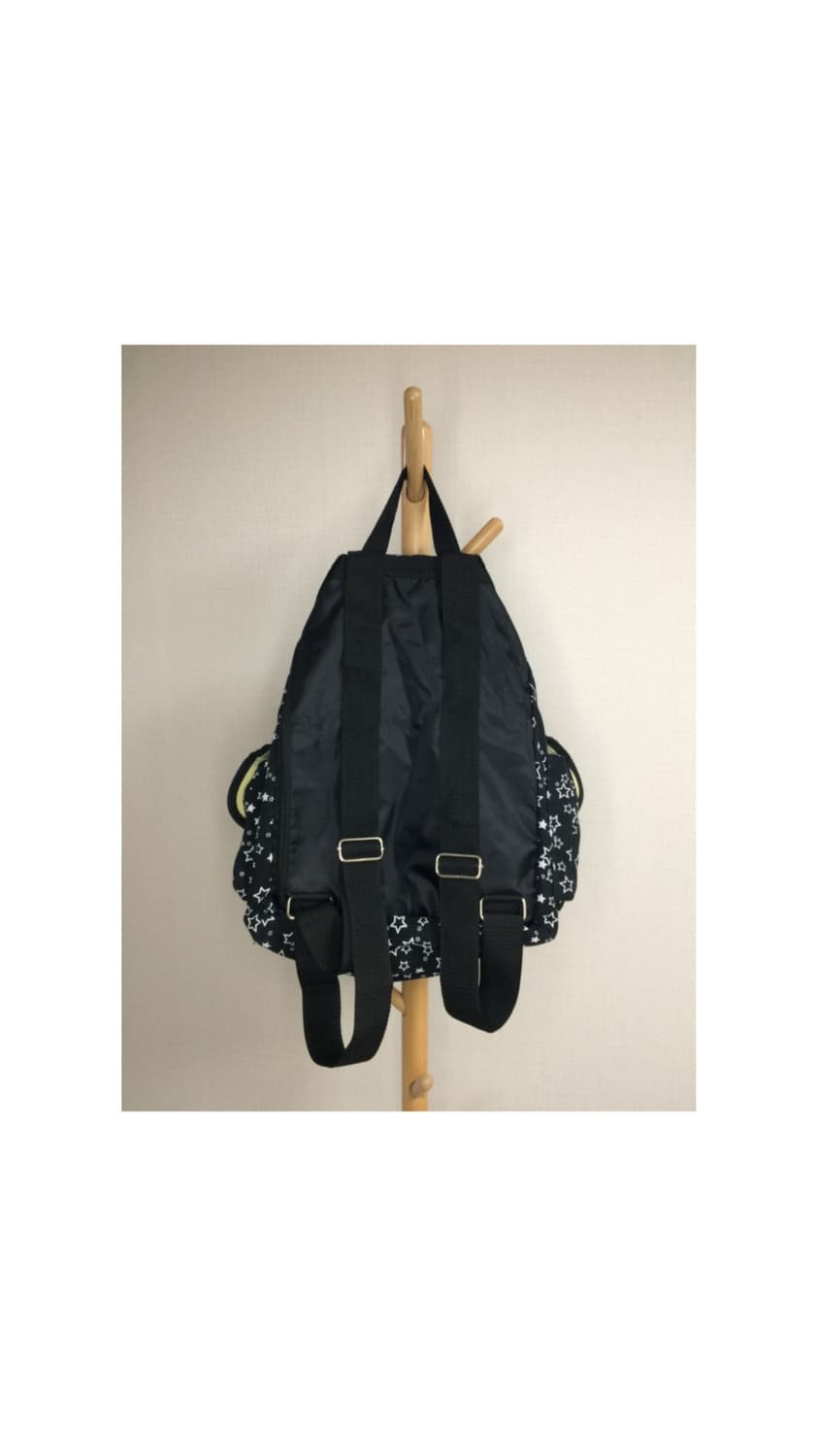빈티지 블랙 별 무늬 패턴 백팩 상품이미지6