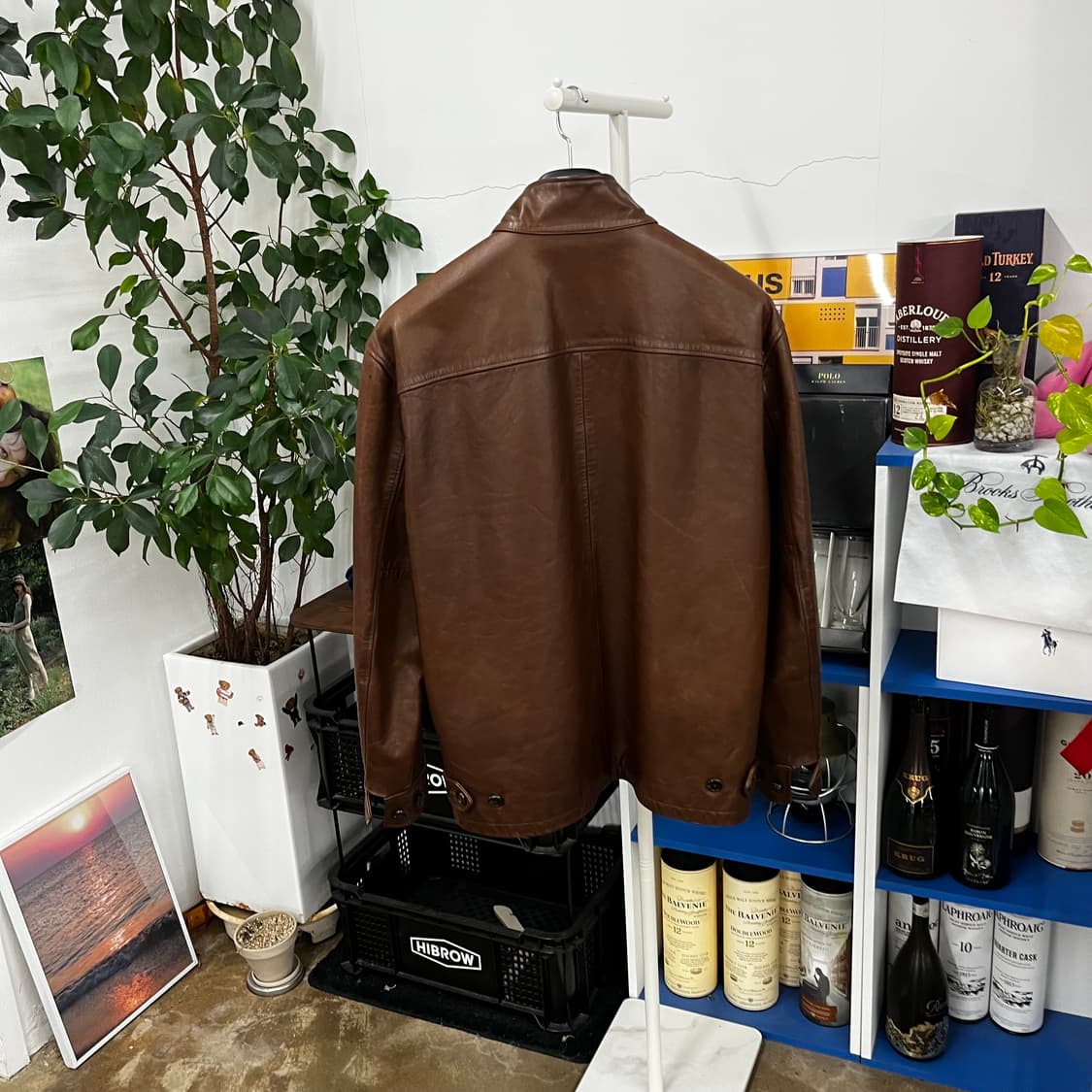 폴로랄프로렌 카우레더 해링턴 자켓 L 상품이미지8