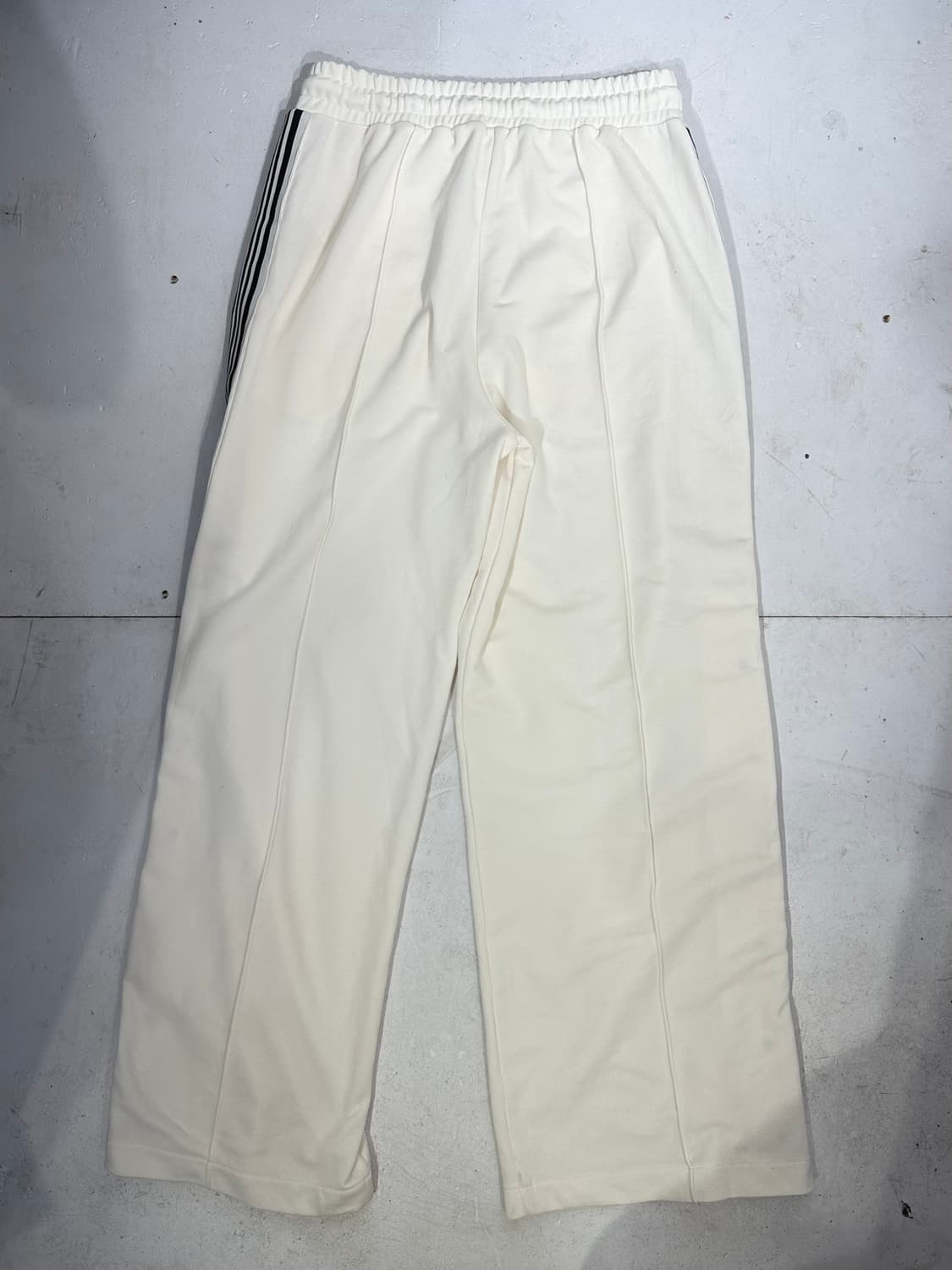 일본 빈티지 화이트 블랙 사이드 라인 와이드 추리닝 바지 F 상품이미지5