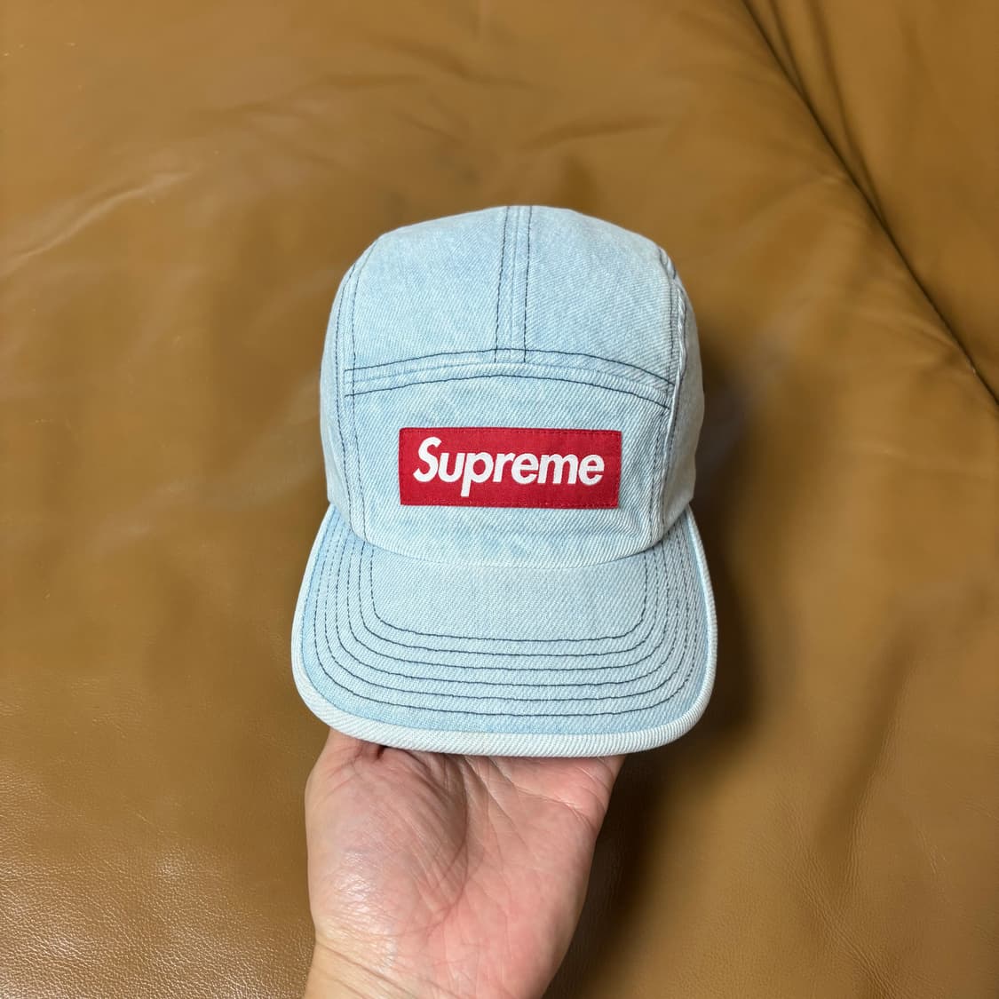 Supreme 슈프림 22fw 데님 캠프캡 모자 Washed Denim 상품이미지3