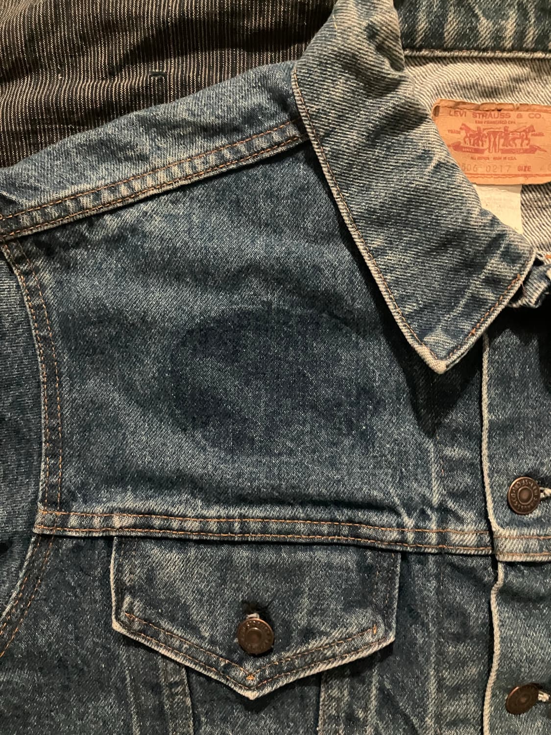🇺🇸 80s USA 리바이스 70506 3세대 트러커 데님 자켓 상품이미지5