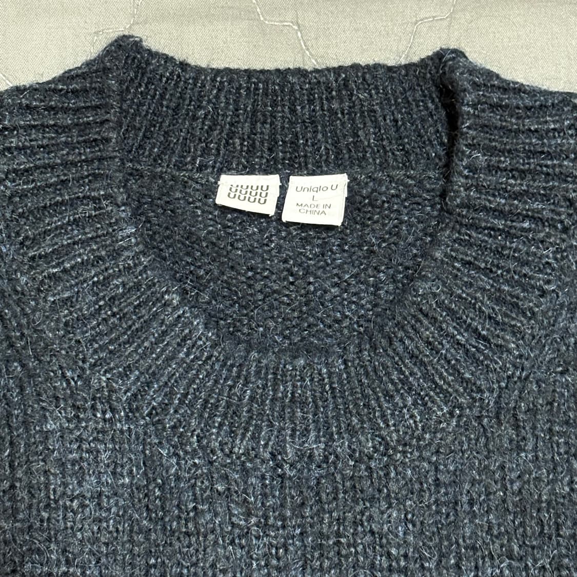 유니클로U 크루넥 니트 (네이비) 상품이미지4