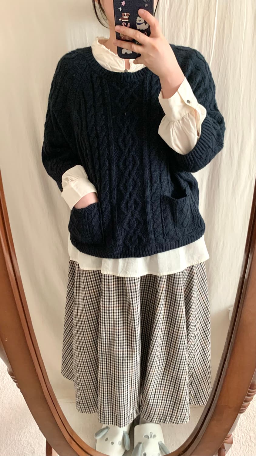 크림 프릴넥 벌룬 블라우스 상품이미지4