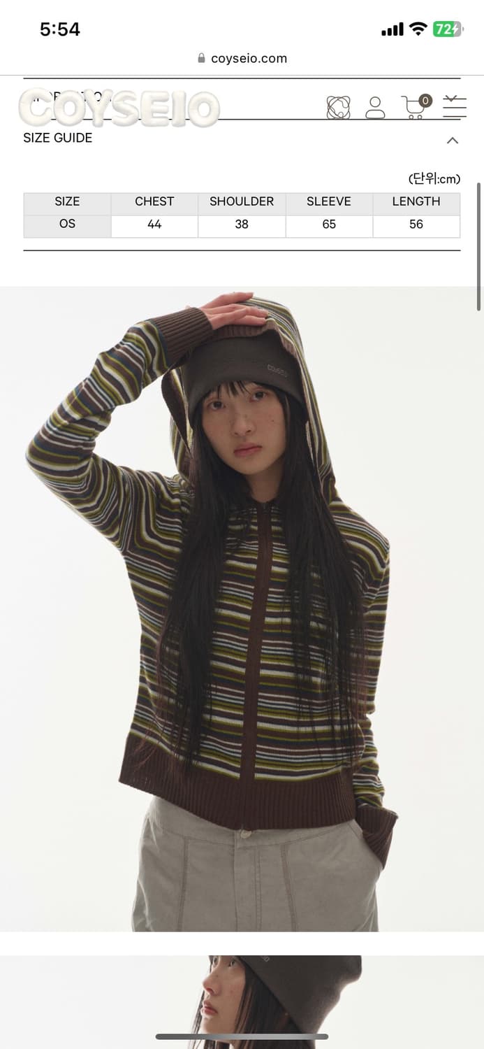 코이세이오 스트라이프 니트집업 상품이미지2