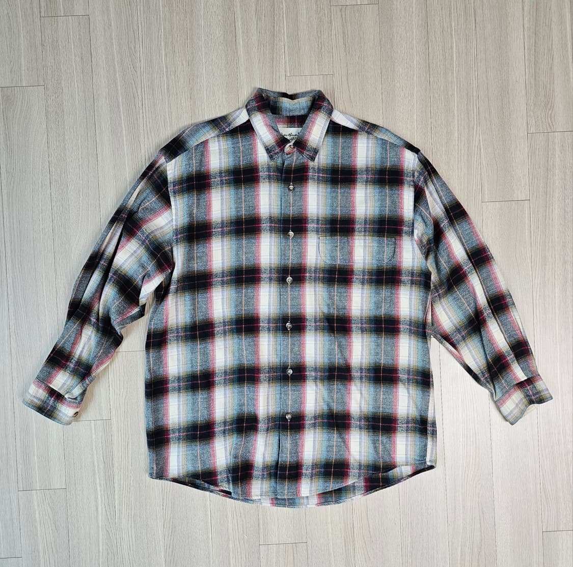 L~XL) 에디바우어 빈티지 체크 셔츠 가을~겨울용 100 105 상품이미지1