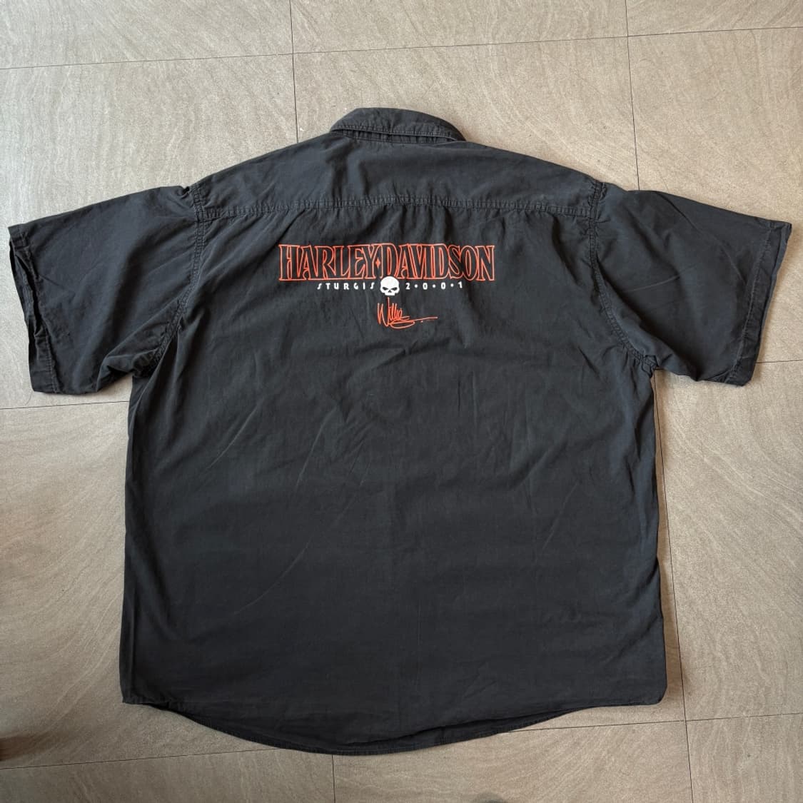 할리데이비슨 정품 미국 생산 블랙 반팔 셔츠 상품이미지6