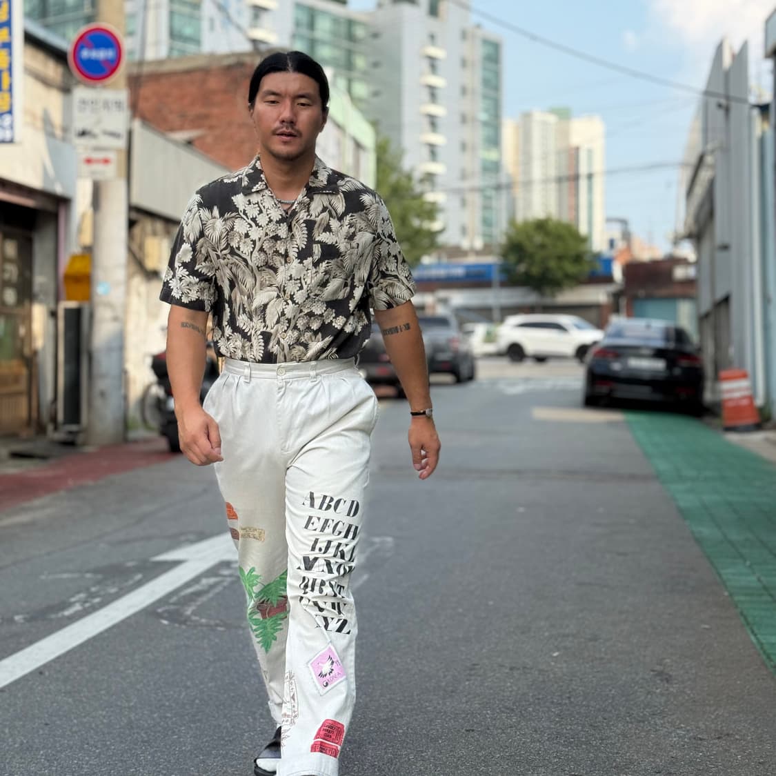 브레이크워터 플라워 패턴 하프셔츠 M 상품이미지6