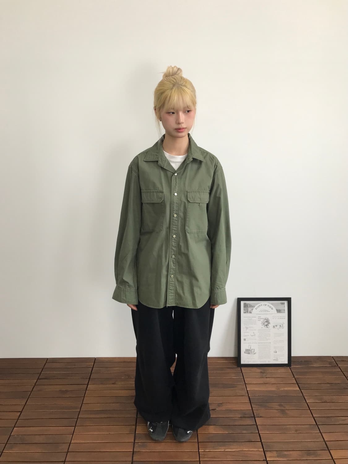 Blue Work Olive Utility Shirt Jacket 상품이미지1
