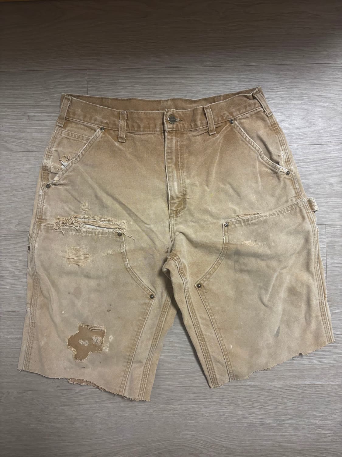 칼하트 더블니 쇼츠 컷오프  BRN 상품이미지1