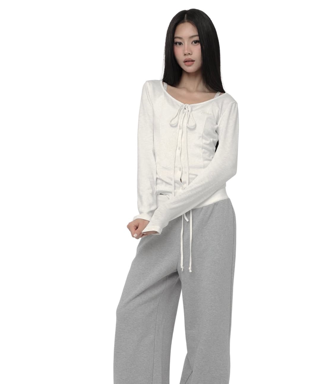 새상품) 클리시어 위스퍼 스트랩 가디건 화이트 상품이미지2