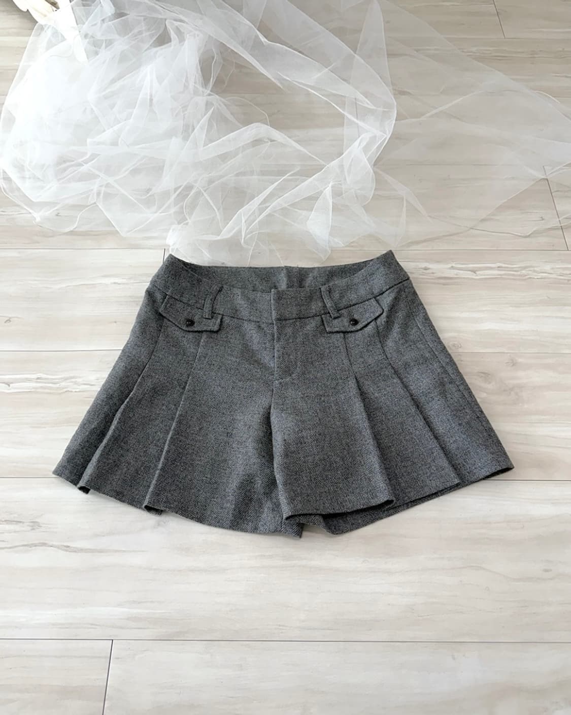 charcoal gray mini skirt-pants  상품이미지1