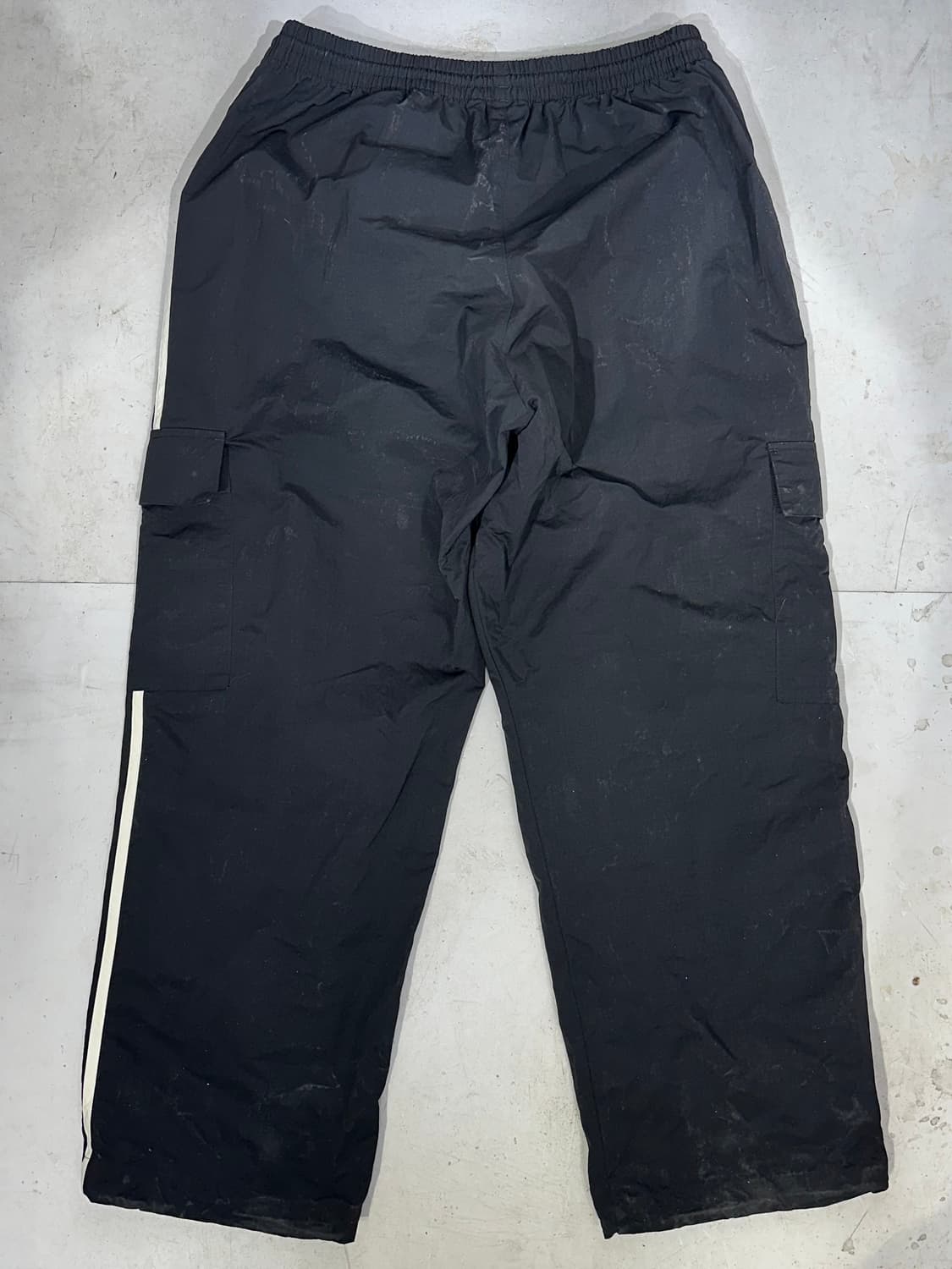 아디다스 블랙 대대장 와이드 카고 포켓 파이어버드 로고 트랙 팬츠 XL 상품이미지5