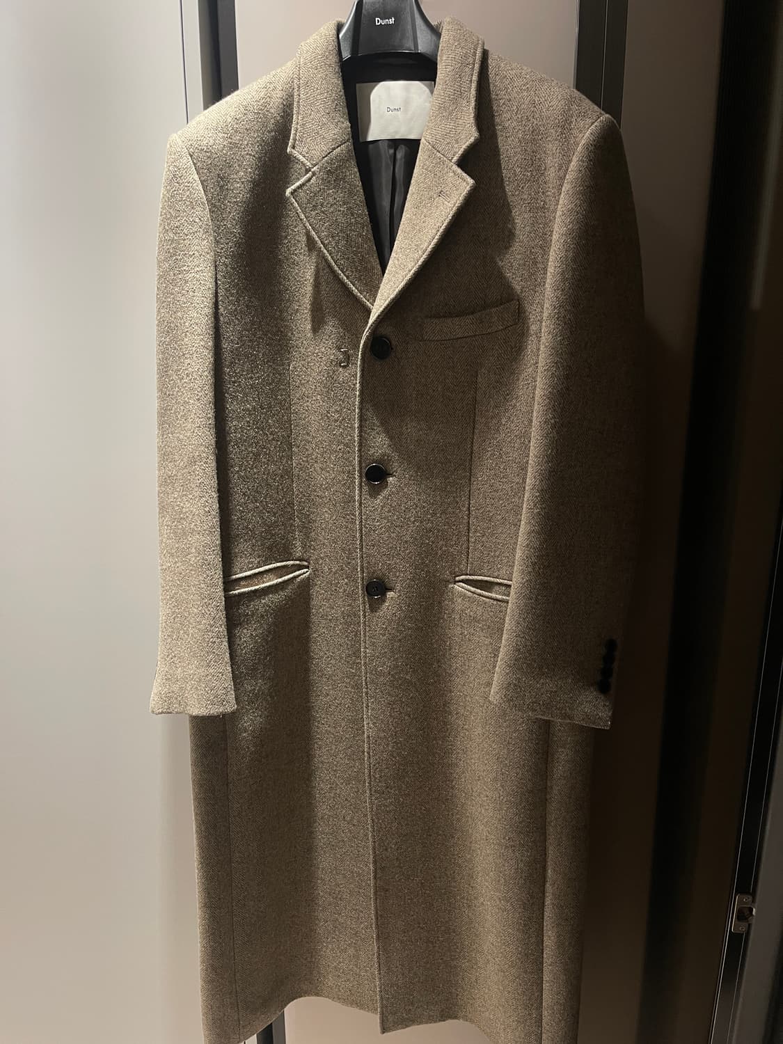 던스트 롱코트 헤링본 베이지 상품이미지6