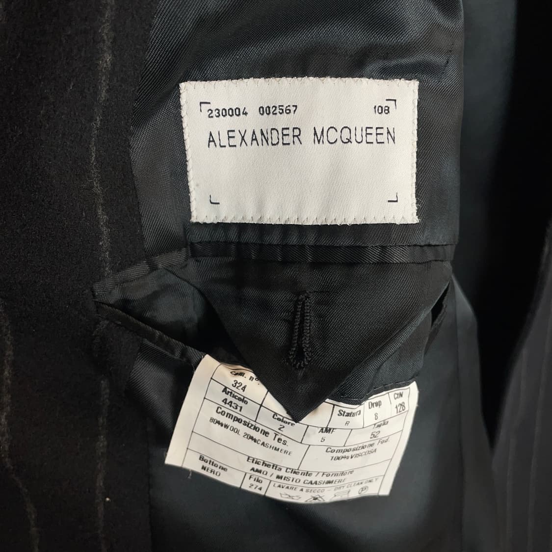 90s 알렉산더 맥퀸 스트라이프 코트 상품이미지8