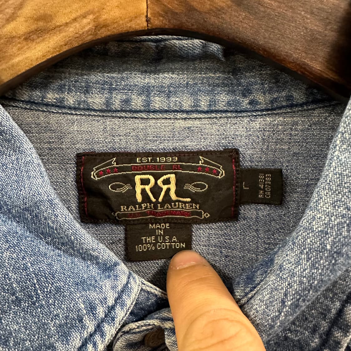 90s USA 더블알엘 RRL 데님 셔츠 상품이미지7