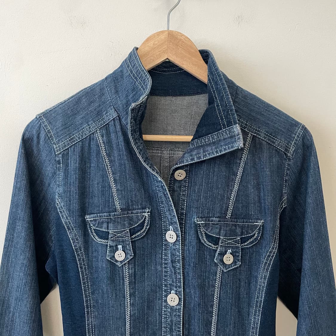 dark wash denim belted dress 상품이미지3