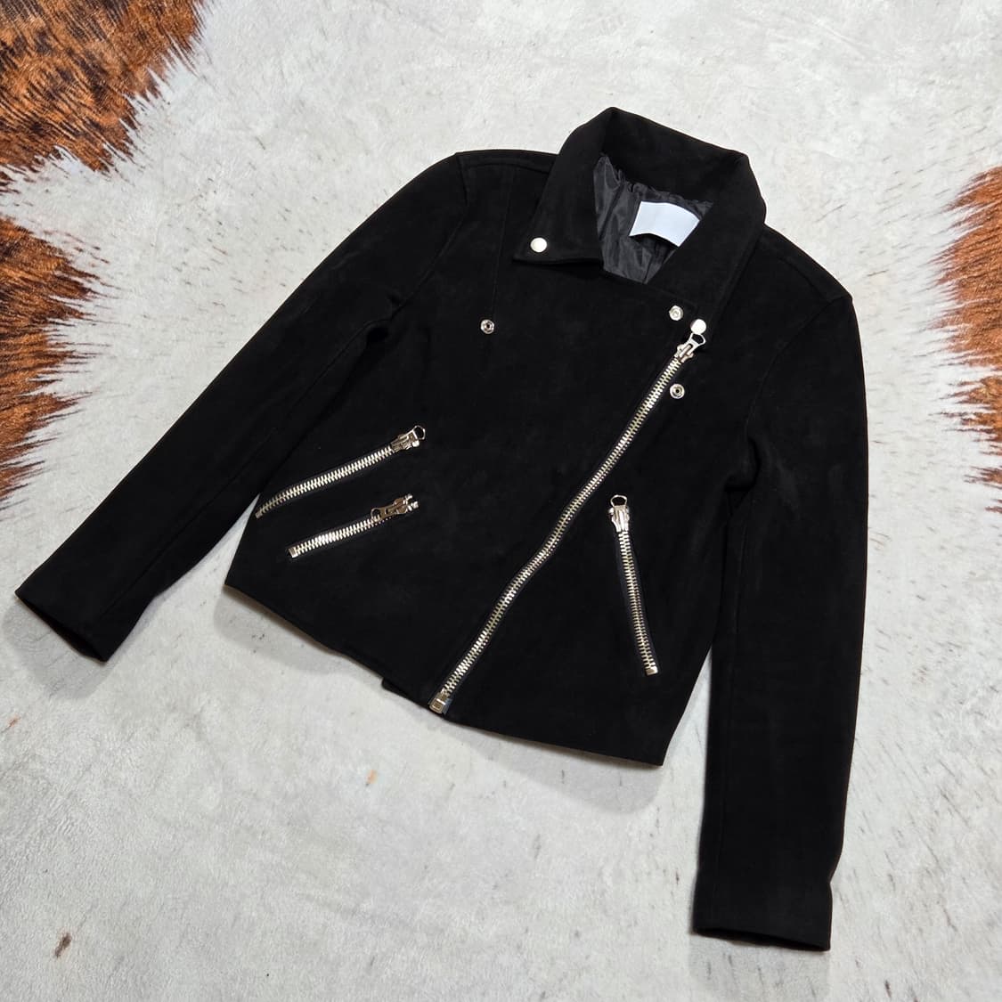 빈티지 스웨이드 블랙 라이더 자켓 상품이미지1