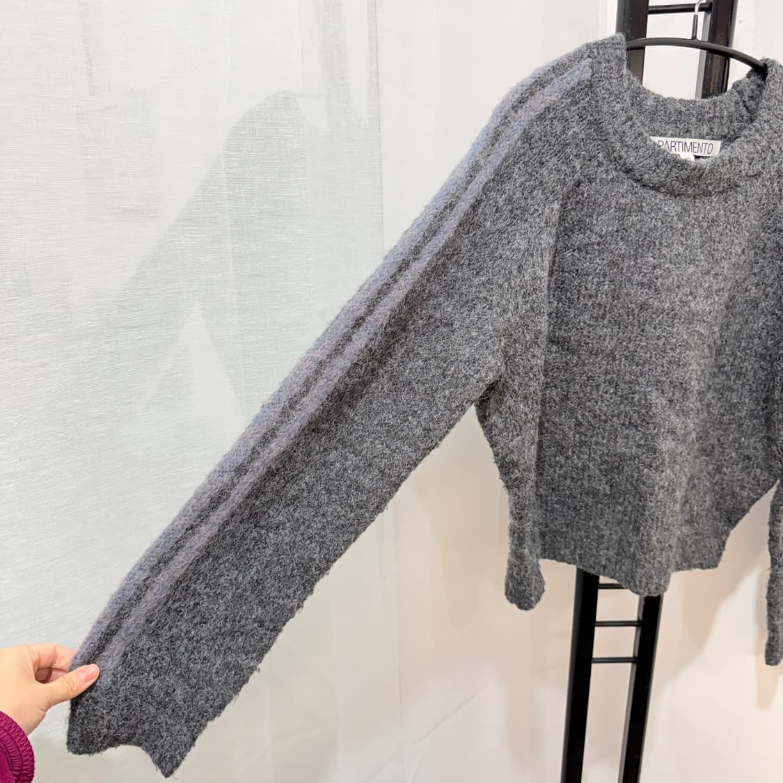 파르티멘토우먼 부클 릴리 크롭니트 그레이니트 4072 상품이미지3