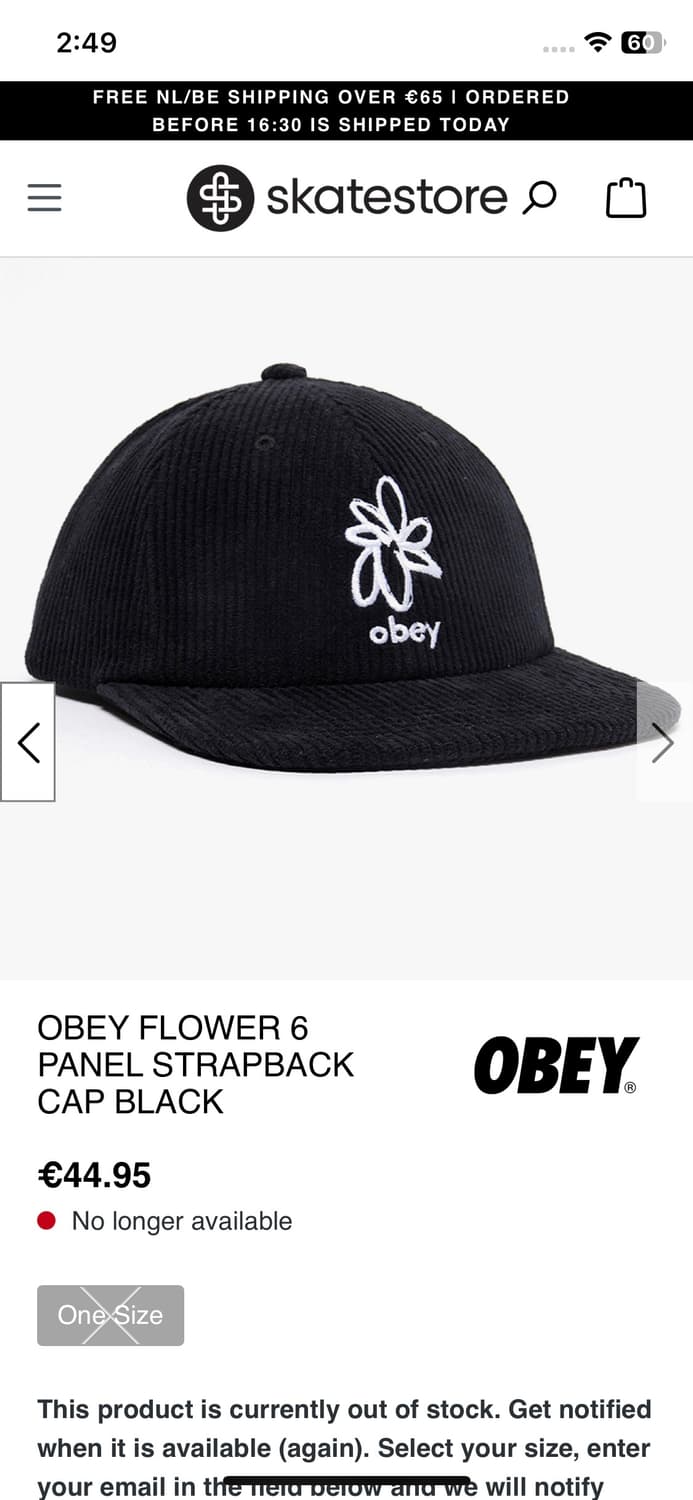 오베이 코듀로이 골덴 6 panel모자 상품이미지1