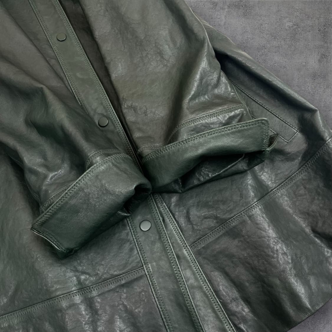 샬라얀 Chalayan 다크그린 양가죽 자켓 66 상품이미지5