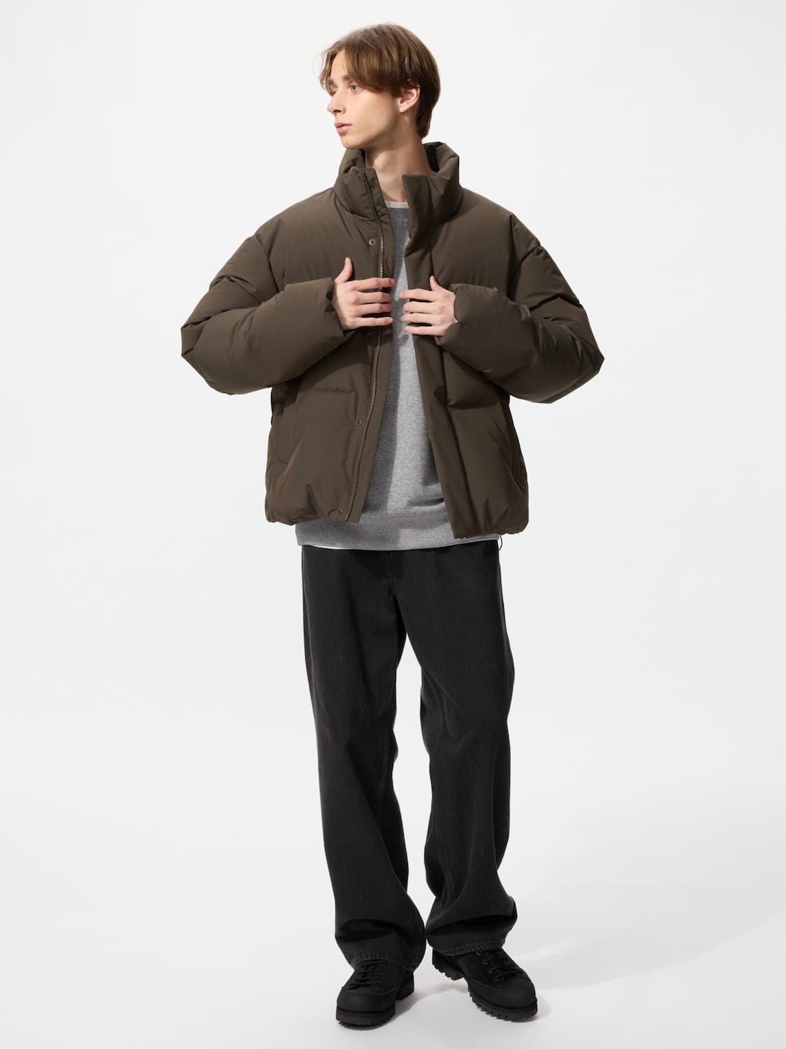 [30] 유니클로 와이드스트레이트진 다크그레이 상품이미지1