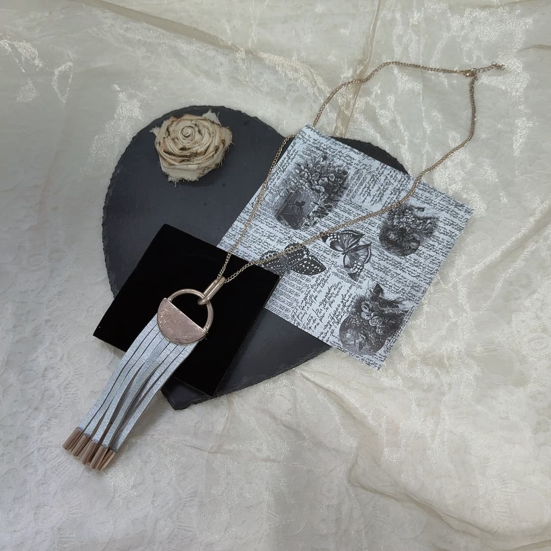 빈티지 쇠가죽 태슬 쿠바체인 목걸이 상품이미지2