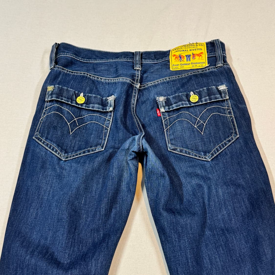 34inch) 리바이스 502 진청 스트레이트 핏 데님 청바지 상품이미지2