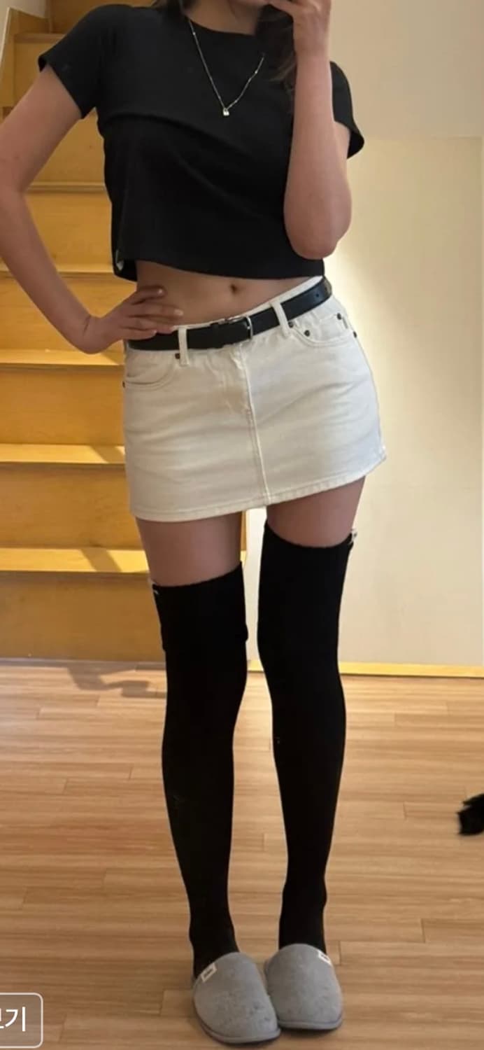 글로니 99 low rise mini skirt white 상품이미지2