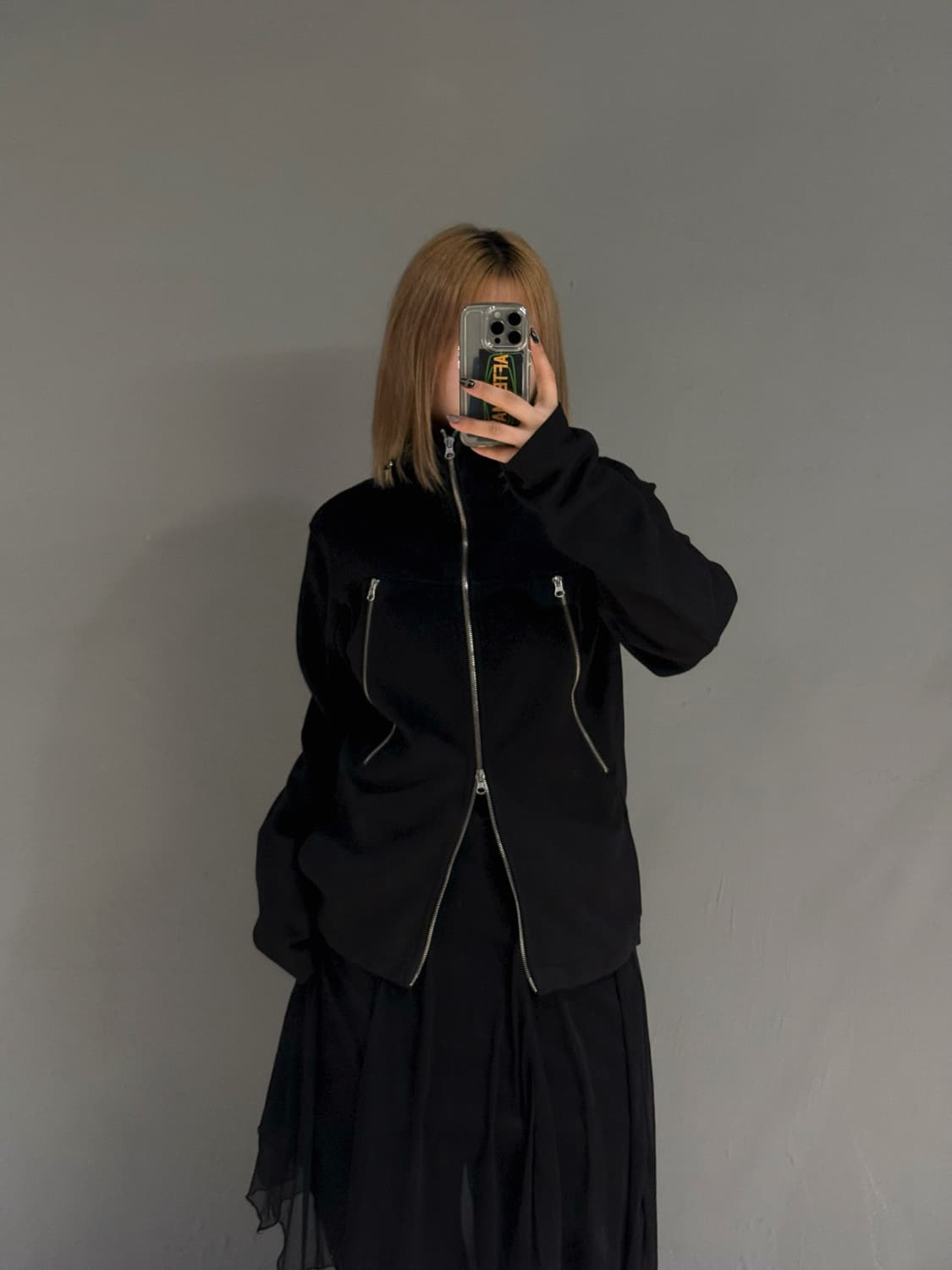 zipper line point high-neck hood zip-up 상품이미지2