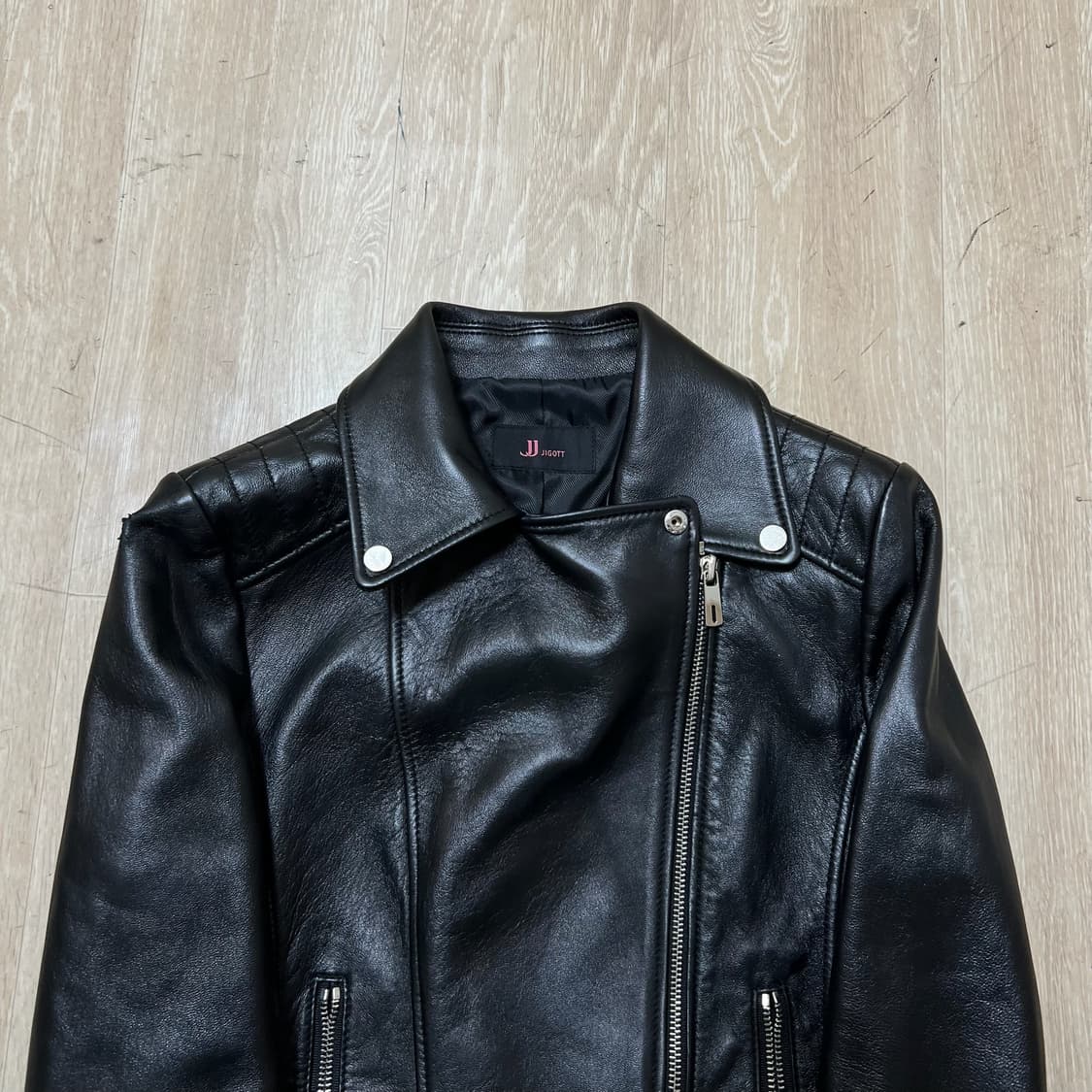 지고트 여성 천연 소가죽 라이더 가죽자켓 44-55  상품이미지2