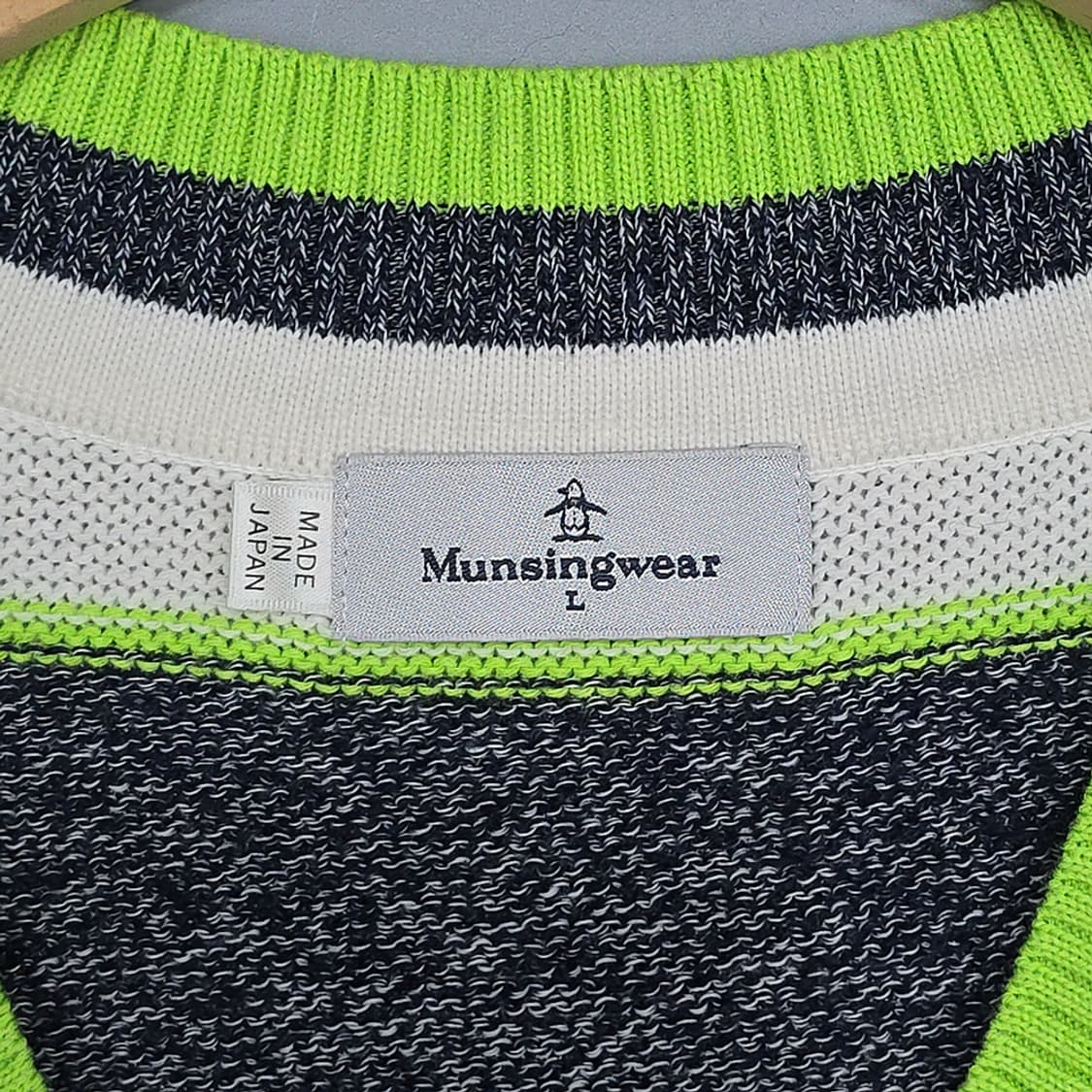 먼싱웨어(Munsingwear) 여성용 스트라이프 니트 베스트 90(L) 상품이미지5