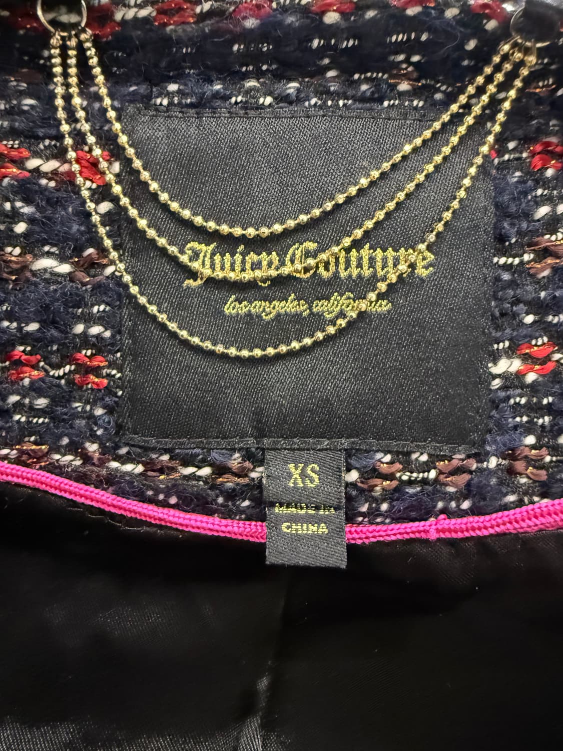 Juicy Couture 네이비 블루 트위드 블레이저 자켓 XS 상품이미지3