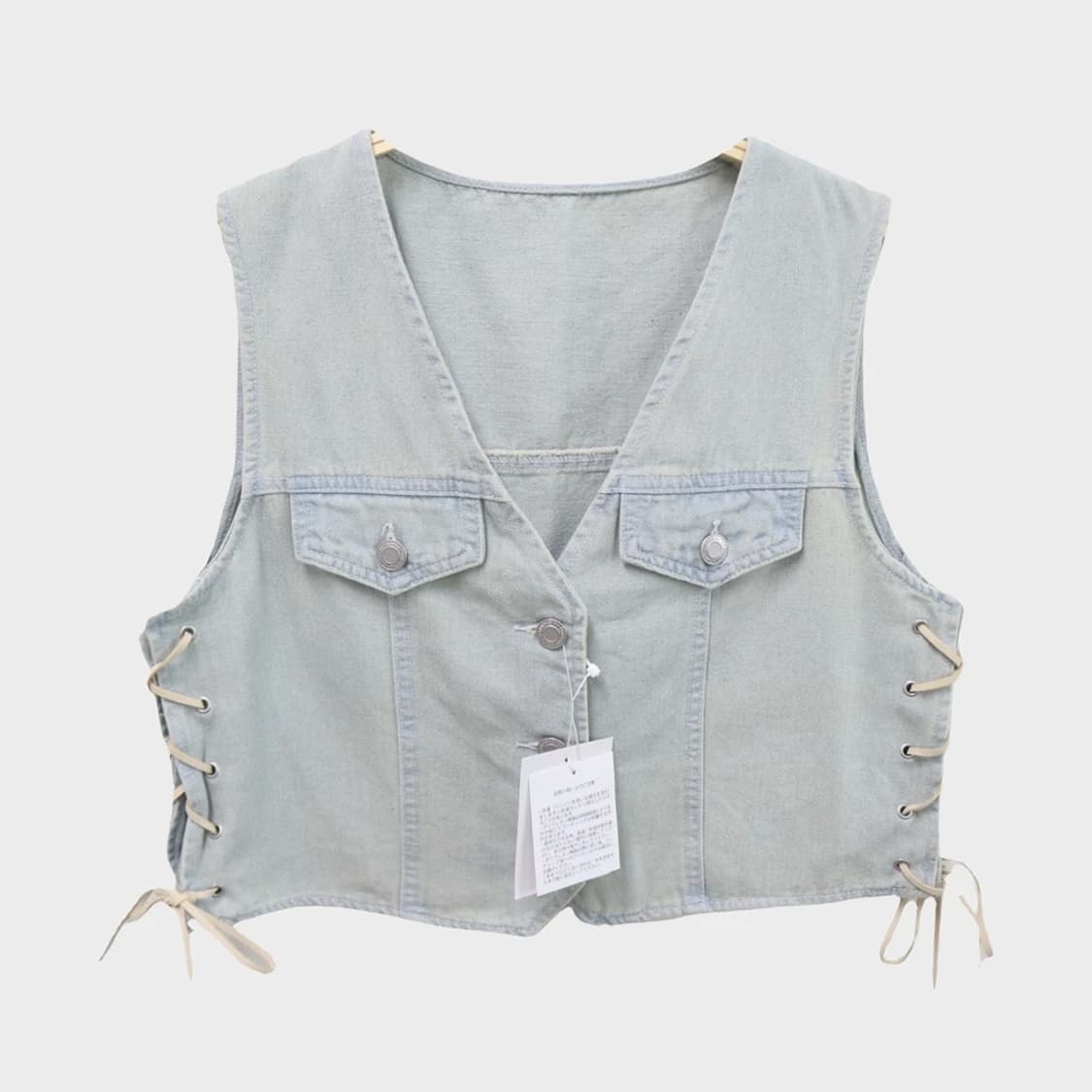 [미사용품]TYTY CLAPPY 데님 크롭 베스트 67203 상품이미지1