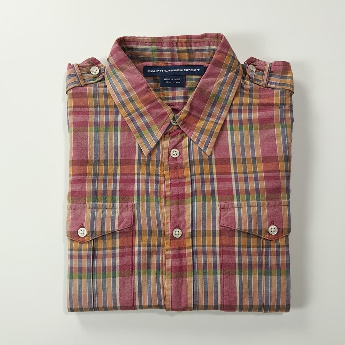 CK207 XL 폴로 90s 핑크 마드라스체크 유틸리티 셔츠 남방 상품이미지8