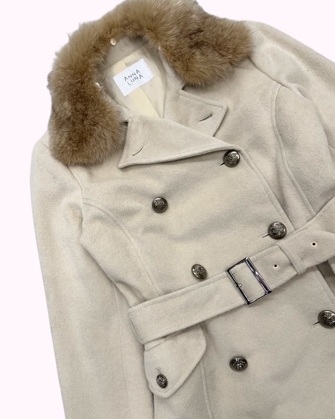 ANNA LUNA angora wool belted foxfur coat 상품이미지3