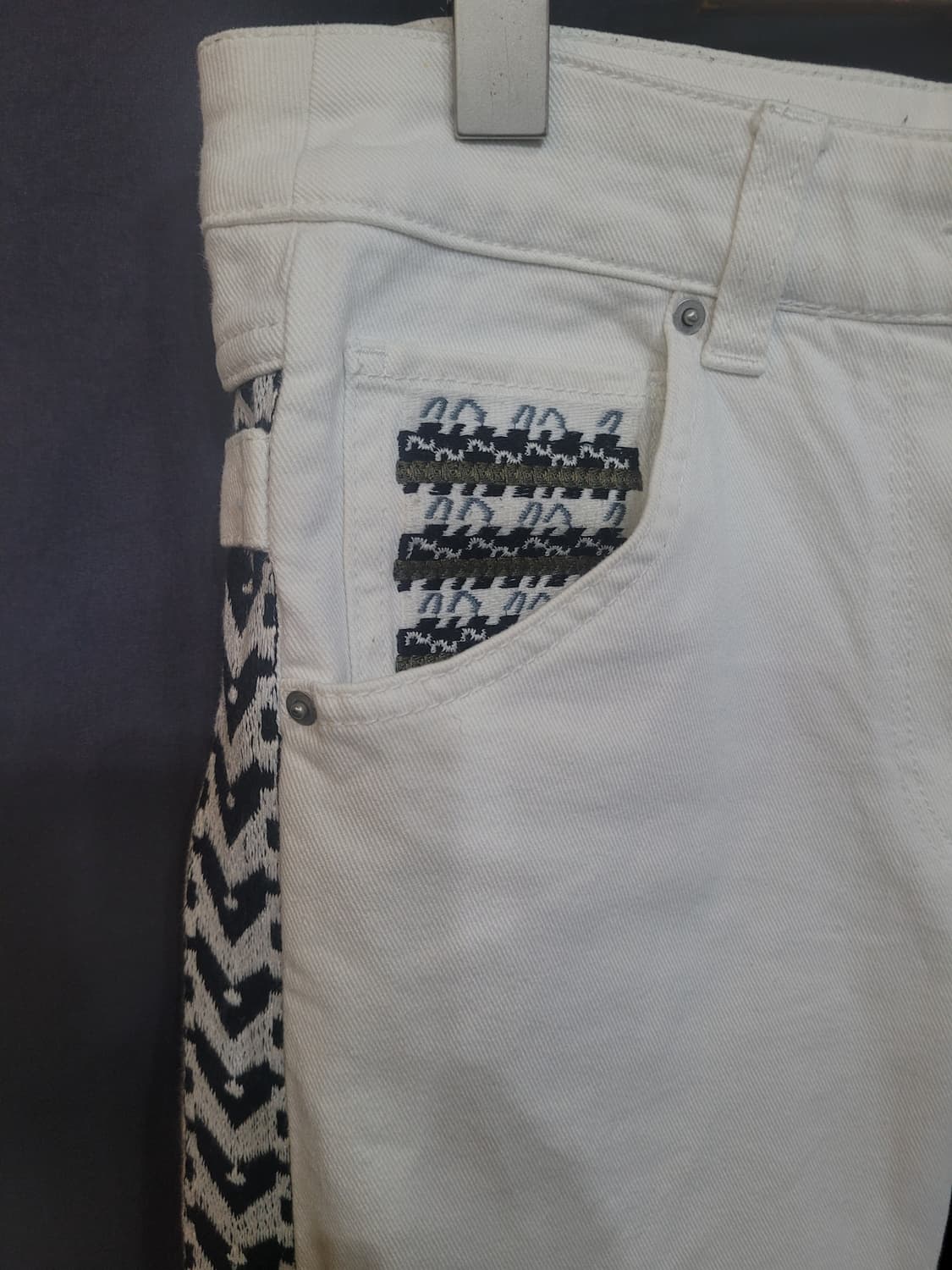 Isabel Marant x H&M 자수 화이트 데님팬츠  상품이미지2