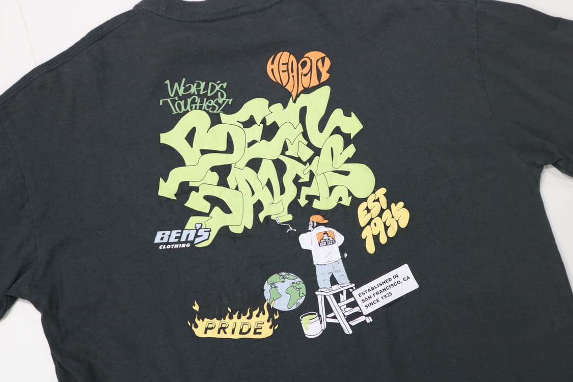 벤데이비스 빈티지 백로고 그래픽 차콜 반팔 티셔츠 (M) 상품이미지3